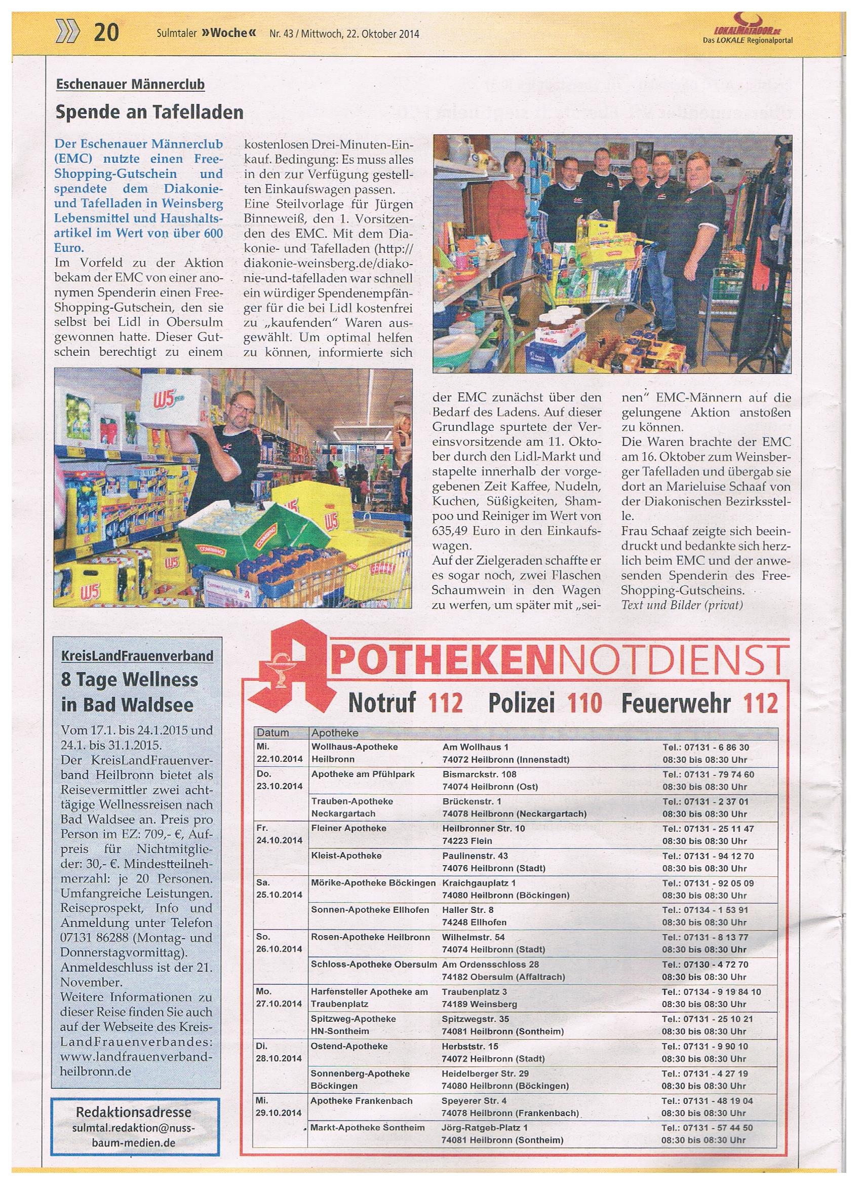 Spende an Tafelladen