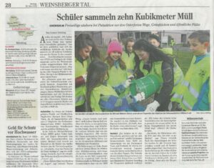 Schüler sammeln zehn Kubikmeter Müll