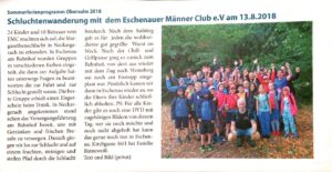 Schluchtenwanderung mit dem Eschenauer Männerclub e.V.
