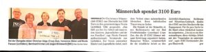 Männerclub spendet 3100 Euro